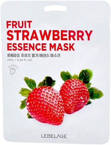 Tuchmaske für das Gesicht mit Erdbeerextrakt - Lebelage Fruit Strawberry Essence Mask  — Bild N1