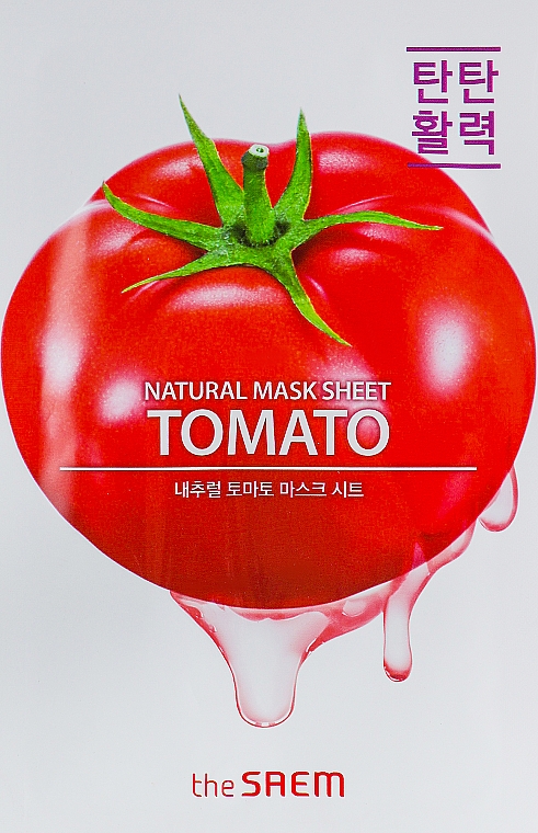 Tuchmaske für das Gesicht mit Tomatenextrakt - The Saem Natural Tomato Mask Sheet — Bild N1