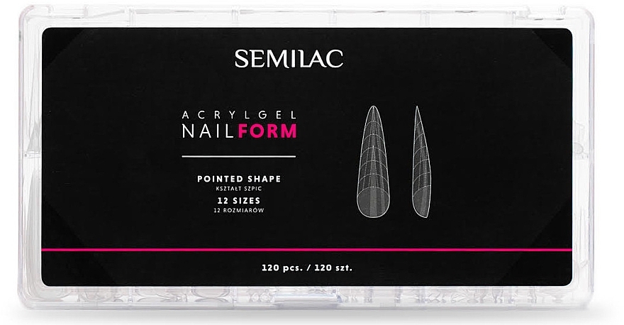 Formen zur Nagelverlängerung - Semilac Acrylgel Nail Form Pointed  — Bild N1