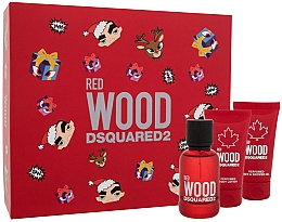 Düfte, Parfümerie und Kosmetik Dsquared2 Red Wood Pour Femme - Duftset (Eau de Toilette 50ml + Parfümiertes Bade- und Duschgel 50ml + Parfümierte Körperlotion 50ml)