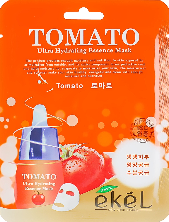 Feuchtigkeitsspendende Tuchmaske für das Gesicht mit Tomatenextrakt - Ekel Tomato Ultra Hydrating Mask