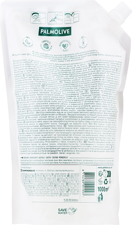 Flüssigseife mit Milchproteinen und Mandelduft - Palmolive Naturals Milk Almond Liquid Handwash Refill (Doypack) — Bild N2