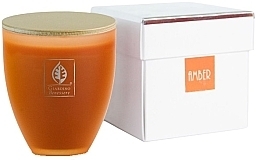 Düfte, Parfümerie und Kosmetik Giardino Benessere Amber - Duftkerze in orangefarbenen Glas