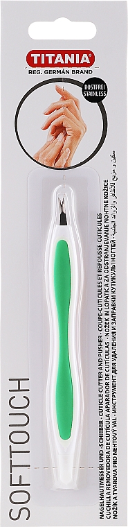 Nagelhautmesser und -Schieber weiß-grün - Titania Softtouch