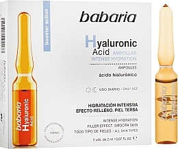 Düfte, Parfümerie und Kosmetik Feuchtigkeitsspendende Gesichtsampullen mit Hyaluronsäure - Babaria Hyaluronic Acid Ampoule