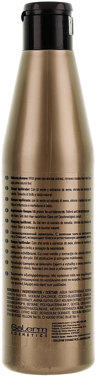 Ausgleichendes Shampoo mit grünem Tee und Haferextrakt für natürlichen Glanz und Geschmeidigkeit - Salerm Linea Oro Shampoo Equilibrador — Bild N4