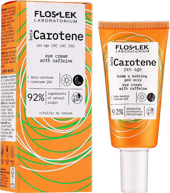 Augencreme - Floslek Beta Carotene Cream Under Eye With Caffeine — Bild N2