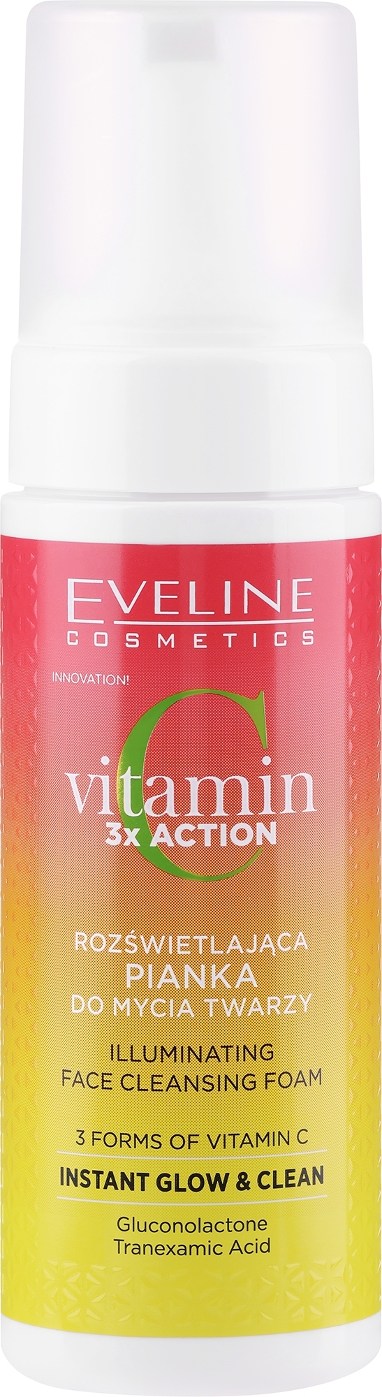 Reinigender Gesichtsschaum - Eveline Cosmetics Vitamin C 3x Action Illuminating Face Cleansing Foam — Bild 150 ml