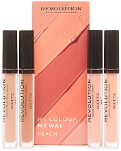 Lippen-Make-up Set (Lippenstift 4x3ml) - Makeup Revolution My Colour My Way Peach Lipstick Set — Bild N1