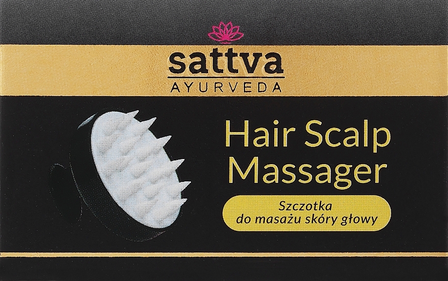 Kopfmassagebürste schwarz - Sattva Ayurveda Hair Sclap Masager  — Bild N2