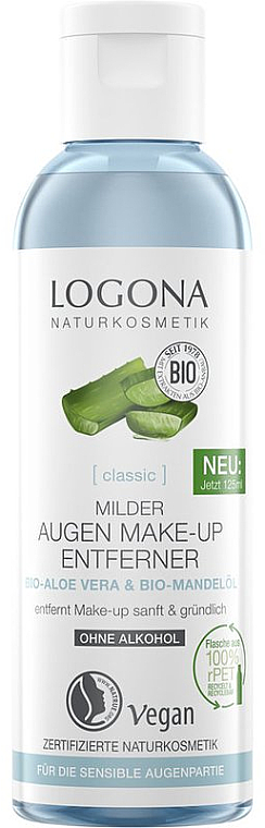 Make-up Entferner mit Bio-Aloe Vera und Mandelöl - Logona Classic Mild Eye Make-up Remover Organic Aloe Vera & Almond Oil — Bild N1