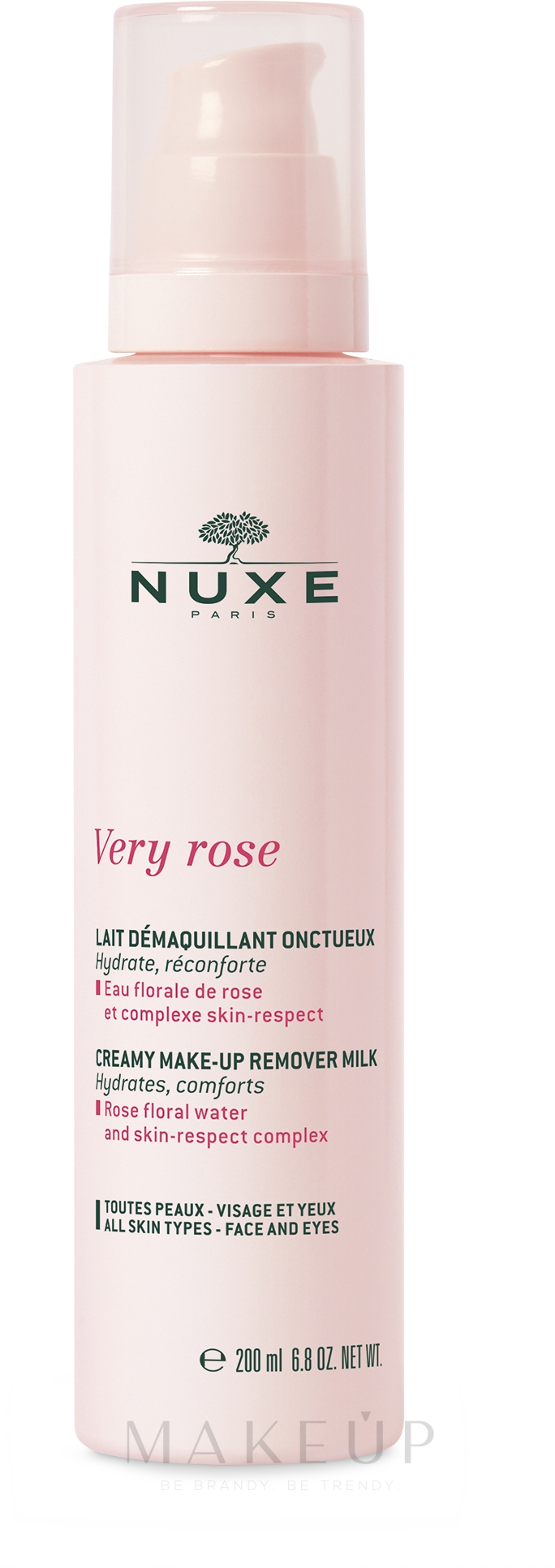 Feuchtigkeitsspendende cremige Gesichtsreinigungsmilch zum Abschminken mit Rosenblütenwasser - Nuxe Very Rose Creamy Make-up Remover Milk — Bild 200 ml