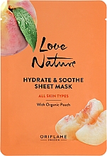 Glättende Tuchmaske mit Pfirsich - Oriflame Love Nature Hydrate & Soothe Sheet Mask — Bild N1