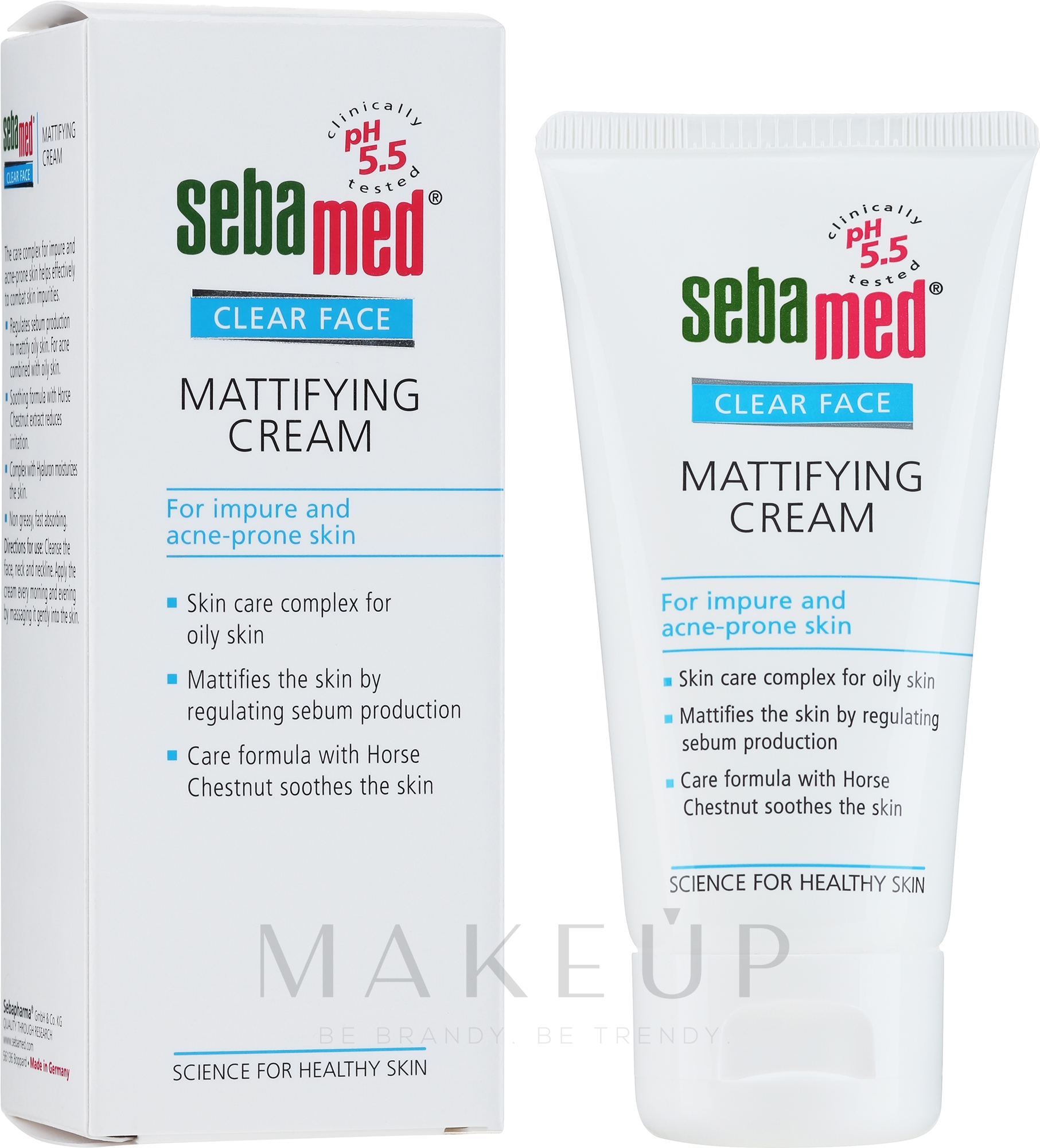 Mattierende Gesichtscreme für fettige Haut mit Unvollkommenheiten - Sebamed Clear Face Mattifying Cream — Bild 50 ml