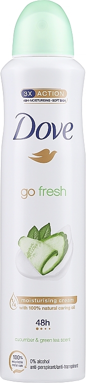 Deospray Antitranspirant - Dove Go Fresh Cucumber & Green Tea Scent Antiperspirant Deodorant