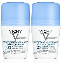 Düfte, Parfümerie und Kosmetik Set - Vichy Deodorant Mineral 48h Tolerance Optimale Roll-On (deo/50ml + deo/50ml)