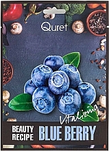Düfte, Parfümerie und Kosmetik Tuchmaske für das Gesicht mit Heidelbeerextrakt - Quret Beauty Recipe Mask Blue Berry Vitalizing