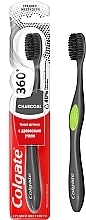 Zahnbürste mit Aktivkohle mittel 360° Charcoal schwarz-grün - Colgate 360 Charcoal Infused Toothbrush Medium Bristles — Bild N1