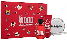 Düfte, Parfümerie und Kosmetik Dsquared2 Red Wood Pour Femme - Duftset (Eau de Toilette 100ml + Duschgel 100ml + Geldbeutel)