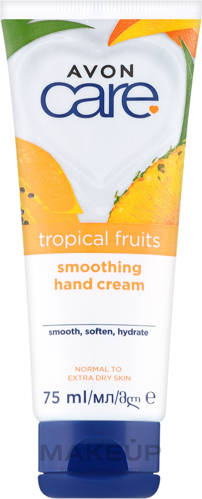 Handcreme mit Fruchtextrakten - Avon Care Tropical Fruits Smoothing Hand Cream  — Bild 75 ml