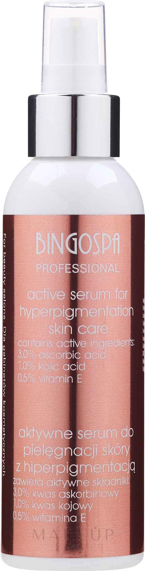 Aktivserum für das Gesicht gegen Hyperpigmentierung mit Kojisäure und Vitamin E und mit Spender - BingoSpa Artline Active Serum Hyperpigmentation Skin — Bild 135 g