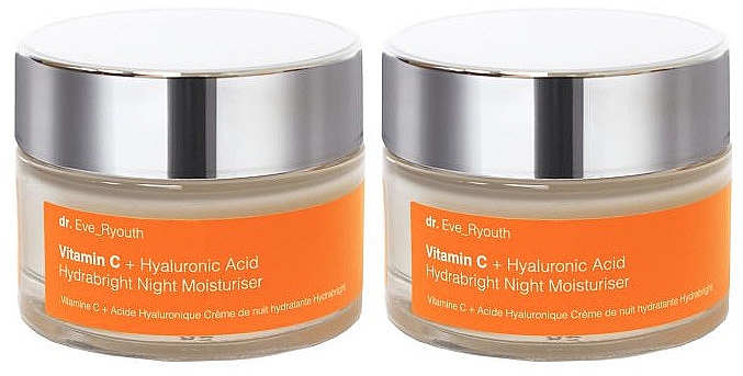 Set Feuchtigkeitsspendende Nachtcreme für das Gesicht - Dr. Eve_Ryouth Vitamin C + Hyaluronic Acid Hydrabright Night Moisturiser  — Bild N1