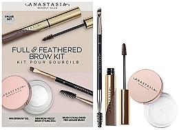 Düfte, Parfümerie und Kosmetik Set - Anastasia Beverly Hills Full Feathered Brow Dark Brown (br/freeze/2.5g + br/gel/2.2g + Brush)