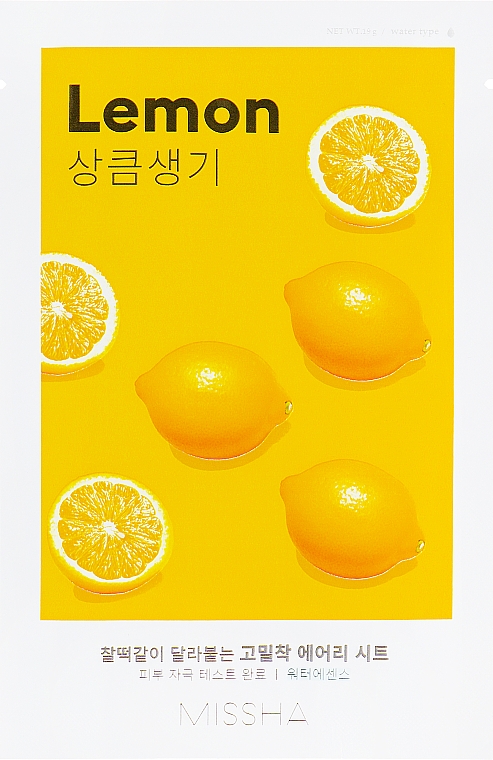Gesichtsmaske mit Zitronenextrakt - Missha Airy Fit Lemon Sheet Mask — Bild N1