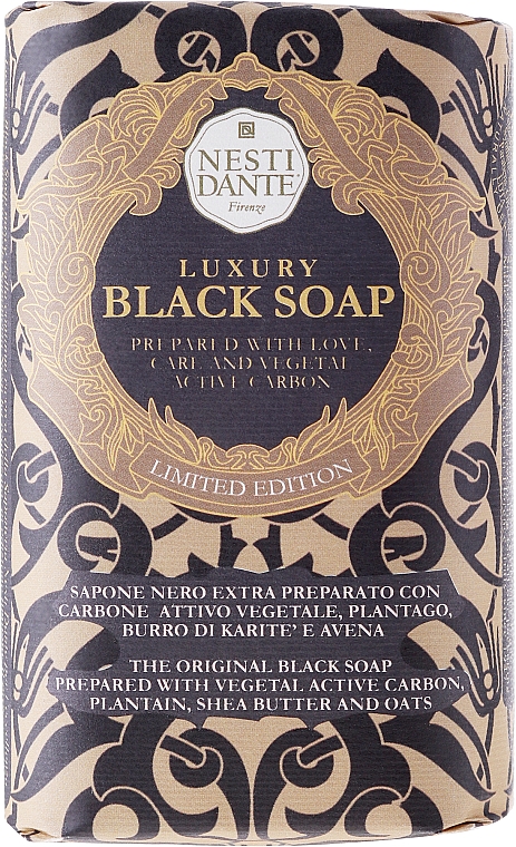 Luxuriöse Naturseife mit Aktivkohle - Nesti Dante Natural Luxury Black Soap Limited Edition — Bild N1