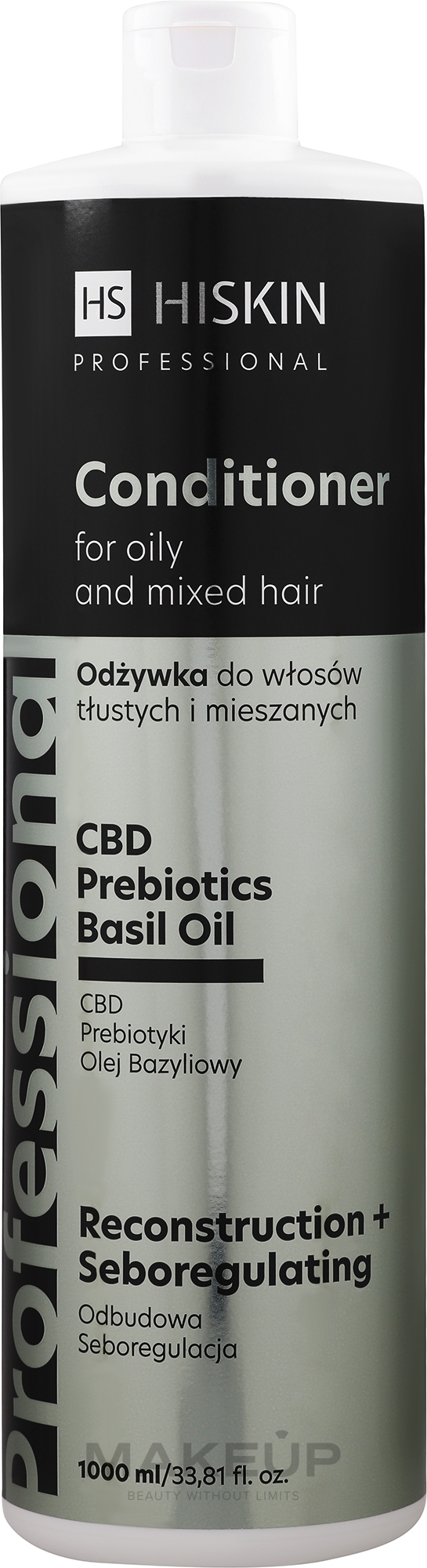 Haarspülung für fettiges Haar mit ätherischen Ölen - HiSkin CBD Conditioner For Oily Hair — Bild 1000 ml