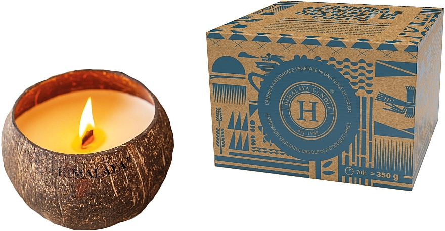Aromakerze Vanille - Himalaya dal 1989 Handmade Vegetable Candle In A Coconut Shell — Bild N1