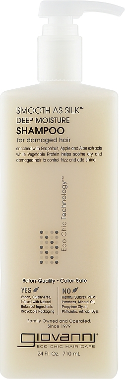 Nährendes Shampoo für trockenes und geschädigtes Haar - Giovanni Smooth as Silk Deep Moisture Shampoo — Bild N2