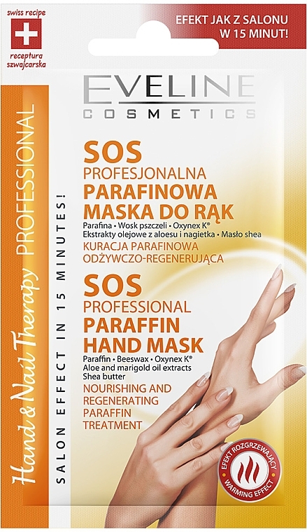 Regenerierende Paraffin-Handmaske mit Aloe, Ringelblumenöl und Sheabutter - Eveline Cosmetics Therapy