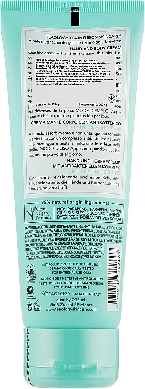 Creme für Hände und Nägel - Teaology Yoga Care Clean Hand And Body Cream With Anti-Bacterial — Bild N2