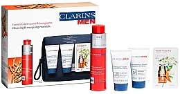 Düfte, Parfümerie und Kosmetik Set - Clarins Men (f/gel/50ml + f/wash/30ml + shm/30ml + eye/ser/sample/0.9ml + bag/1pcs)