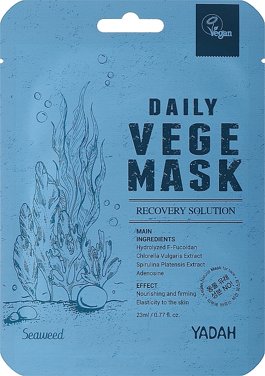 Tuchmaske für das Gesicht mit Algen - Yadah Daily Vege Mask Seaweed — Bild N1