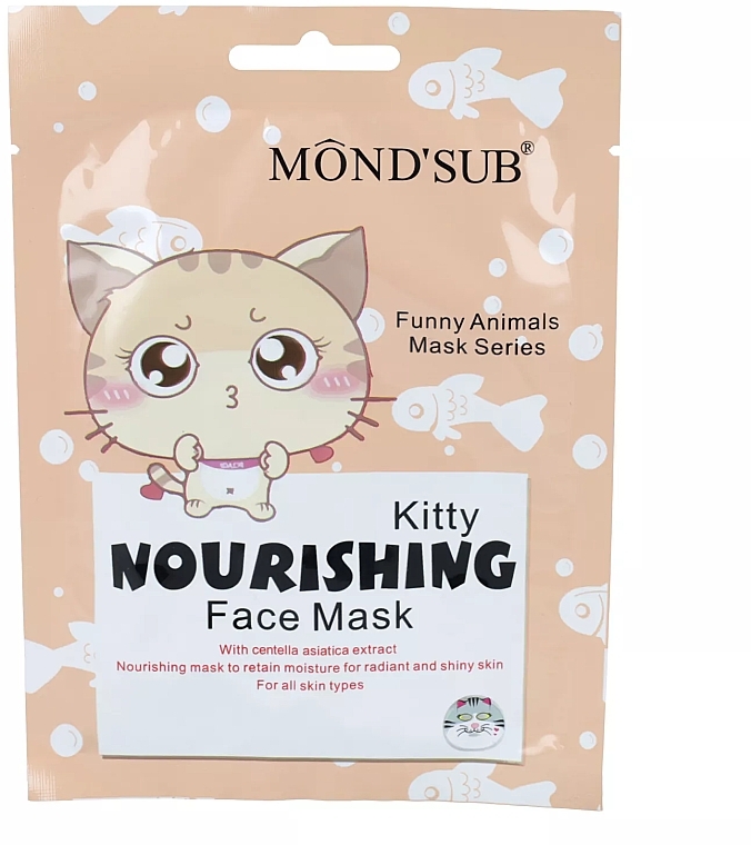 Pflegende Gesichtsmaske mit Katzenprint - Mond'Sub Kitty Nourishing Face Mask — Bild N1