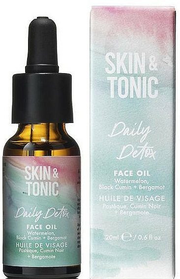 Detox-Gesichtsöl mit Wassermelone, Bergamotte und Schwarzkümmel für fettige und Mischhaut - Skin&Tonic Daily Detox Face Oil — Bild N1