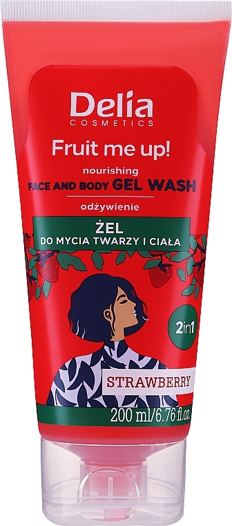 Waschgel für Gesicht und Körper mit Erdbeeraroma - Delia Fruit Me Up! Strawberry Face & Body Gel Wash — Bild N1
