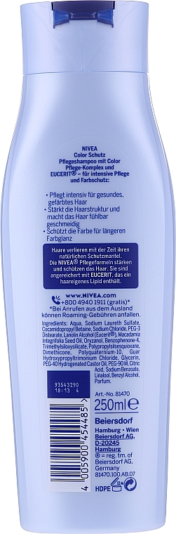 Farbschützendes Shampoo für gefärbtes und gesträhntes Haar mit Eucerit - NIVEA Color Protect + Eucerit Complex Care Shampoo — Bild N4