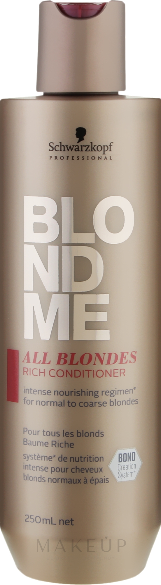 Reichhaltiger regenerierender Conditioner für blonde Haare bei allen Haartypen - Schwarzkopf Professional Blondme All Blondes Rich Conditioner — Bild 250 ml