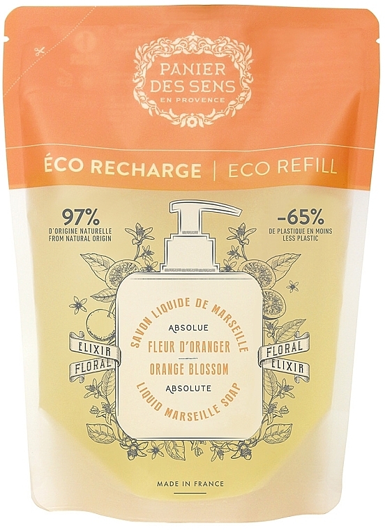 Flüssigseife aus Marseille Orngenblüte mit ätherischen Ölen (Doypack) - Panier des Sens Orange Blossom Liquid Marseille Soap — Bild N1