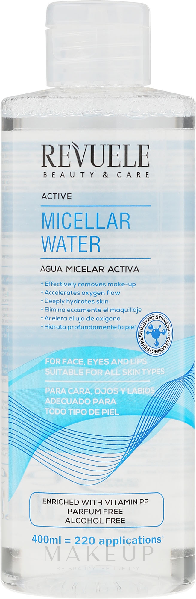 Mizellen-Reinigungswasser für das Gesicht, Augen und Lippen - Revuele Active Micellar Water — Bild 400 ml