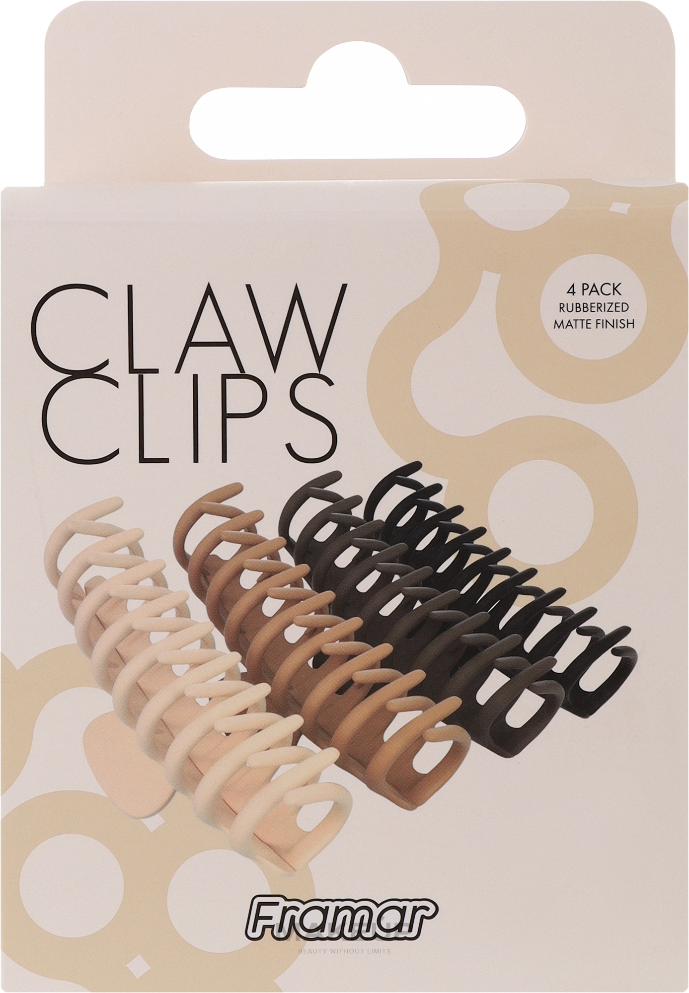 Haarspangen in Nude-Farben 4 St. - Framar Claw Clips Neutral — Bild 4 St.