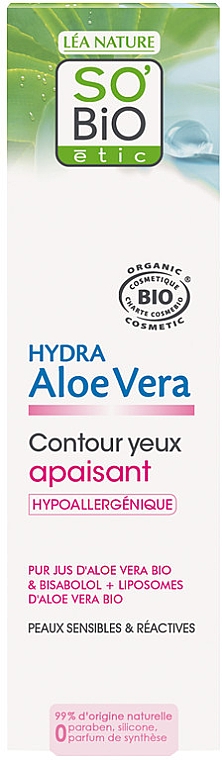 Creme für die Augenpartie - So'Bio Etic Hydra Aloe Vera Eye Contour Cream — Bild N1