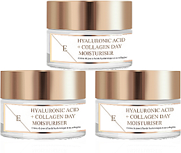 Gesichtspflegeset - Eclat Skin London Hyaluronic Acid & Collagen Day Moisturiser (Gesichtscreme 3x50ml) — Bild N1