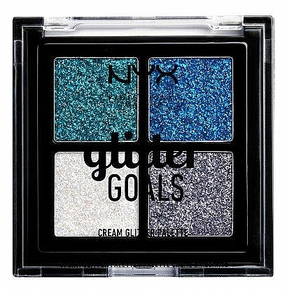 Cremiges Glitter Quartett - NYX Professional Makeup Glitter Goals Cream Quad Palette — Bild N1