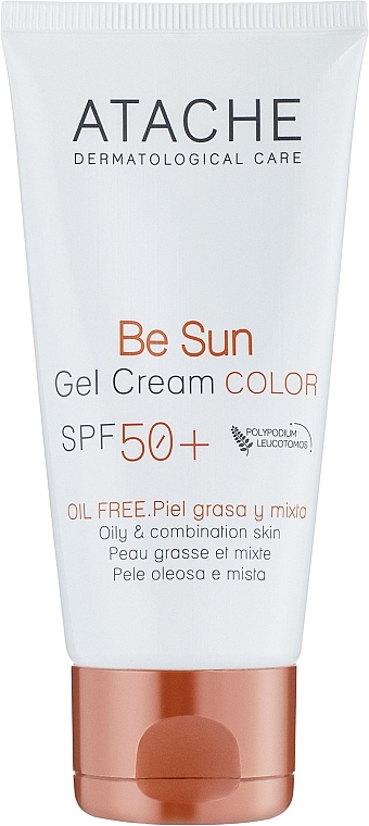 Verjüngendes getöntes Sonnenschutzcreme-Gel für fettige und Mischhaut - Atache Be Sun Gel Cream Color SPF 50+ — Bild N1