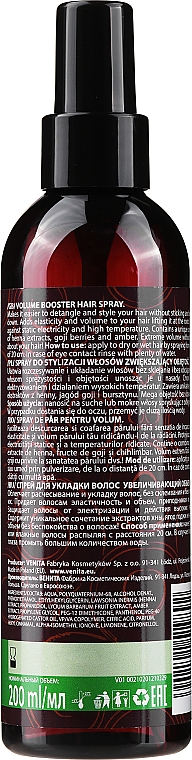 Haarstylingspray für mehr Volumen mit Henna-Extrakt und Goji-Beeren - Venita Henna Style Volumizing Hair Spray — Bild N2