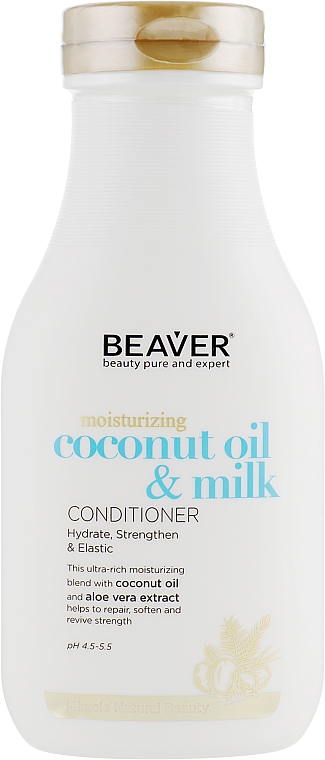 Glättender Conditioner für trockenes und widerspenstiges Haar mit Kokosöl - Beaver Professional Moisturizing Coconut Oil & Milk Conditioner — Bild N1